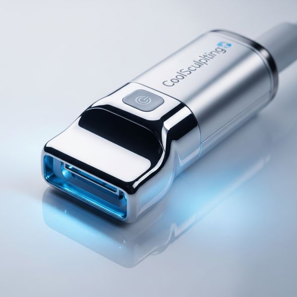 A close-up of a specialized CoolSculpting applicator used for customized fat freezing treatments.
