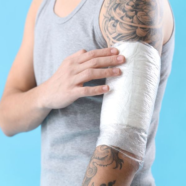 arm wrapped with bandage 