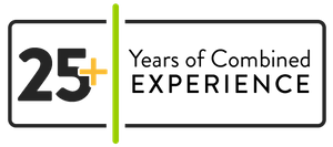 25+ years of combined experience badge