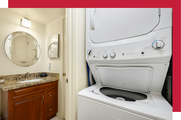 Stacked washer and dryer units