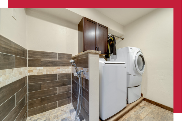 Washer and dryer in a mud room