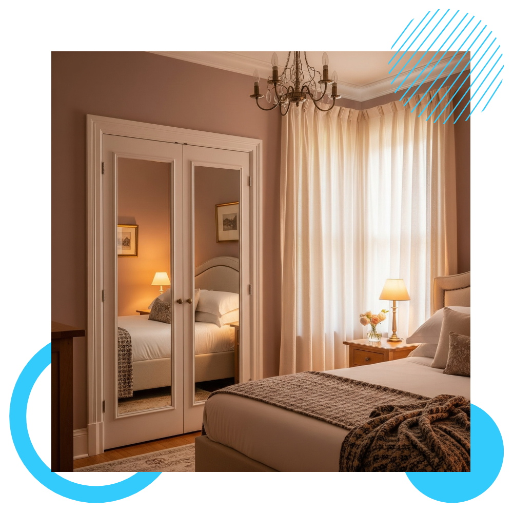Closet door mirrors. Closet door mirrors.