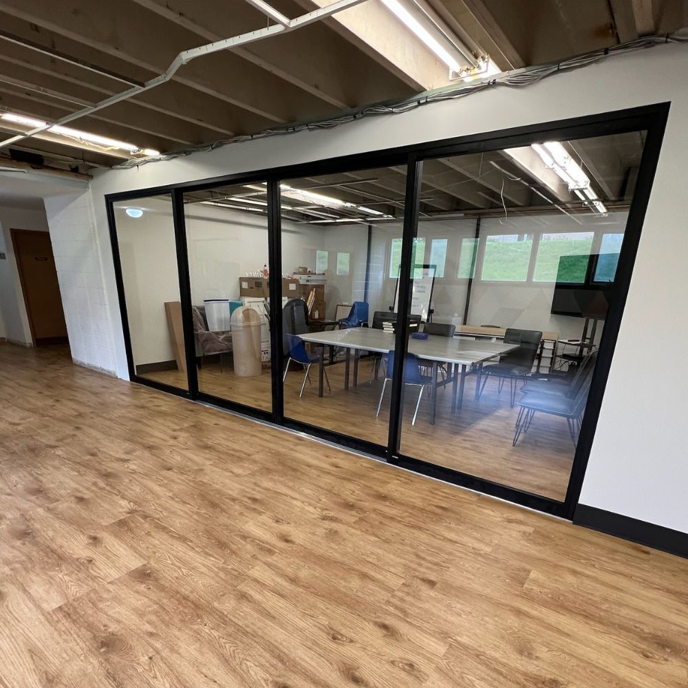 office meeting room with glass wall