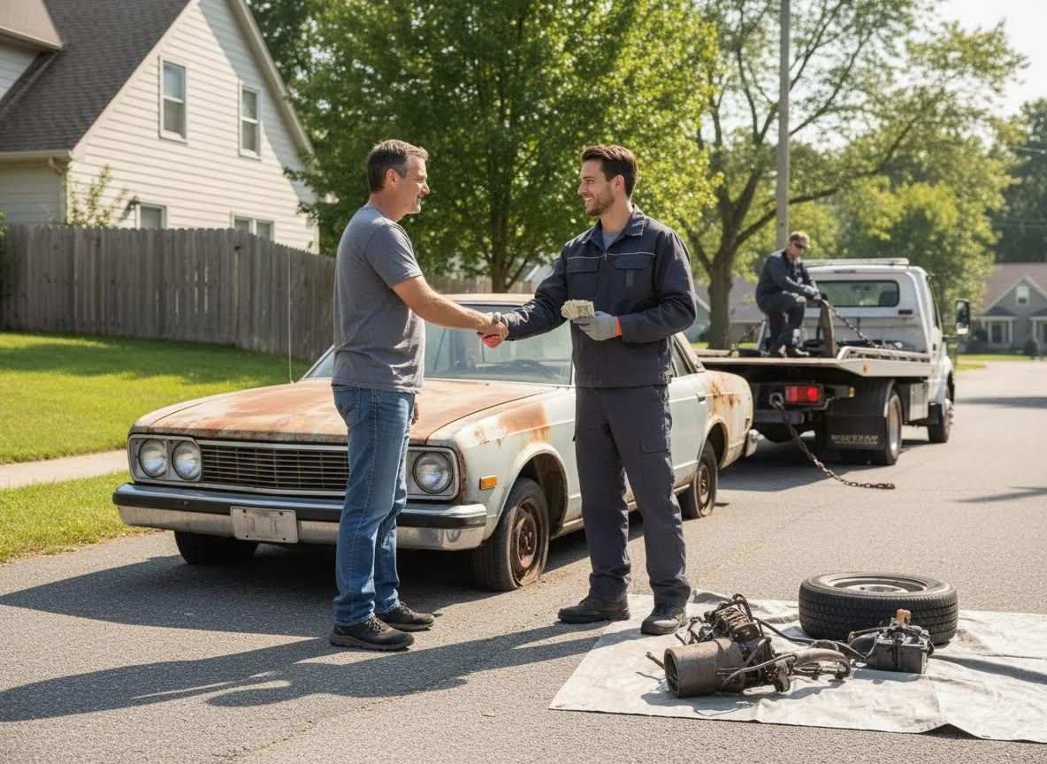 Man sells old car to tow truck operator