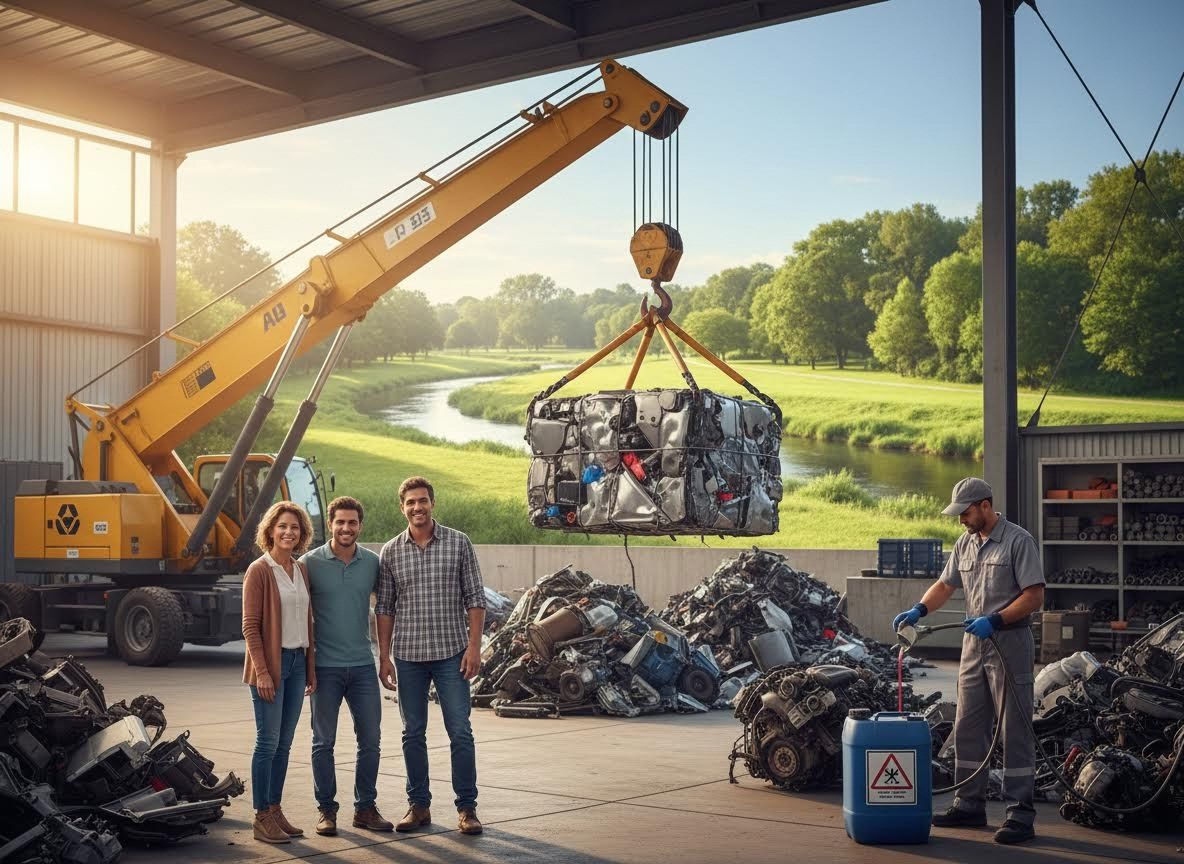 Recycling Facility Operations with Team and Crane