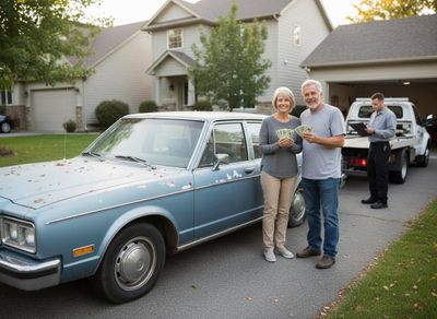 Senior couple sells old car for cash