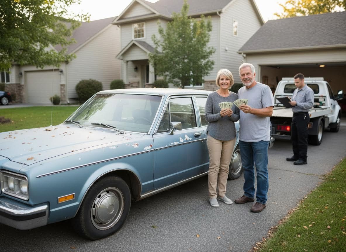 Senior couple sells old car for cash