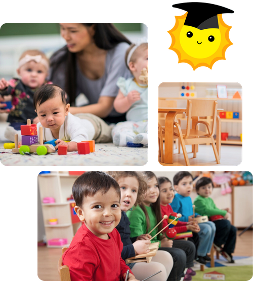 Collage of Sunny Side Academy classrooms