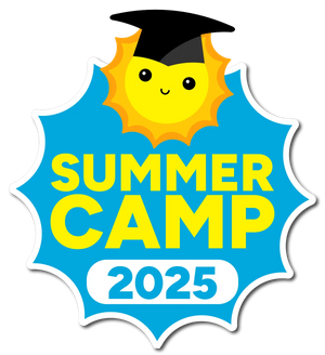 A graphic badge for Sunny Side Academy's 2025 Summer Camp.
