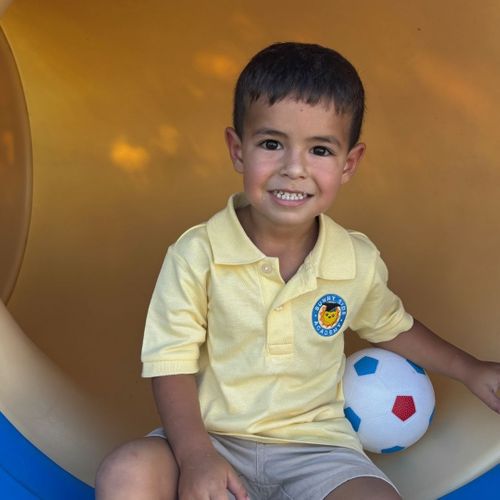 young child playing outside