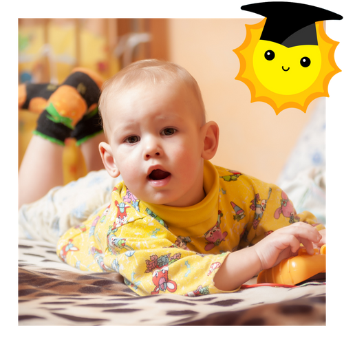 Child doing tummy time