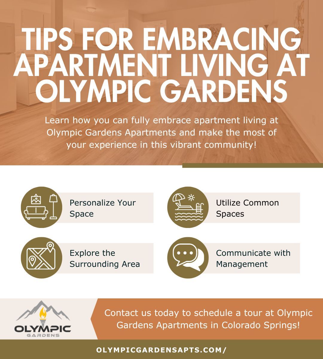 tips for embracing apartment living at Olympic Gardens