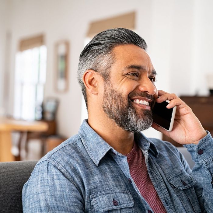 man talking on phone