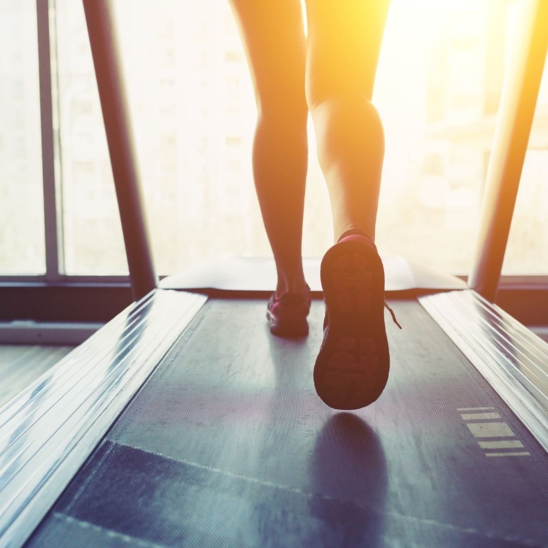 person running on a treadmill.