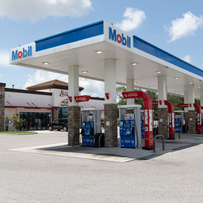 mobil gas station pumps