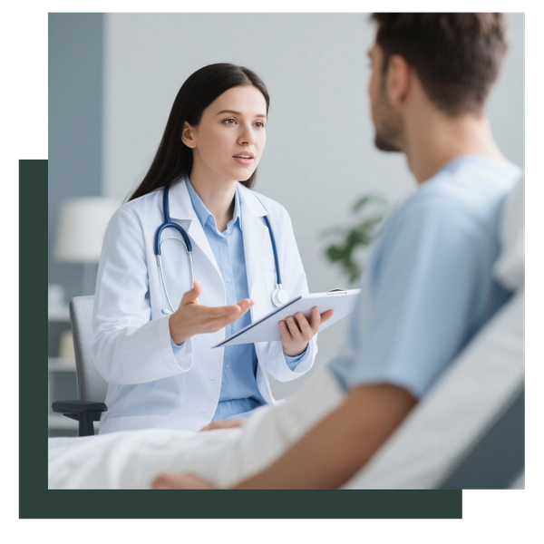 Man speaking with a doctor