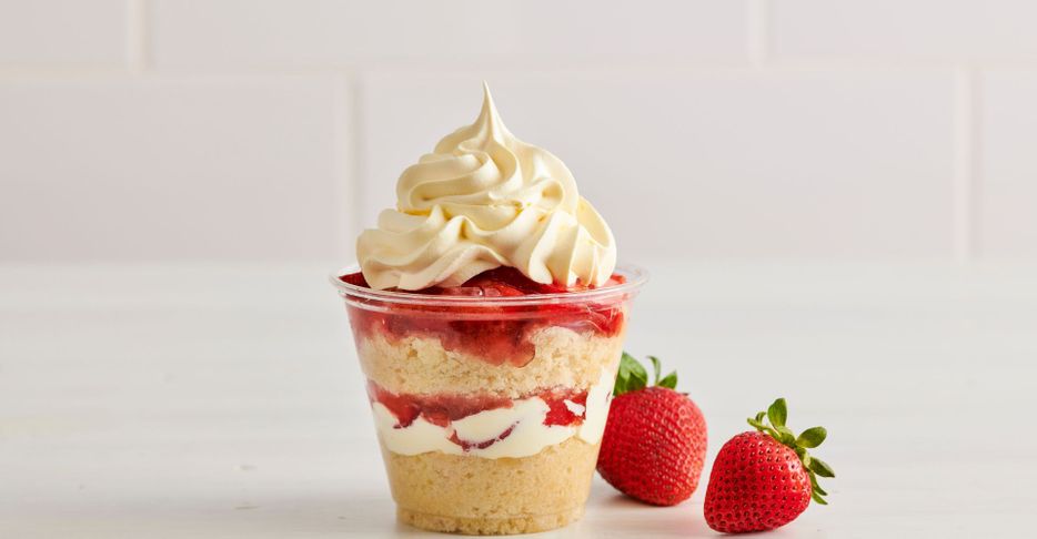 Strawberry shortcake in a cup