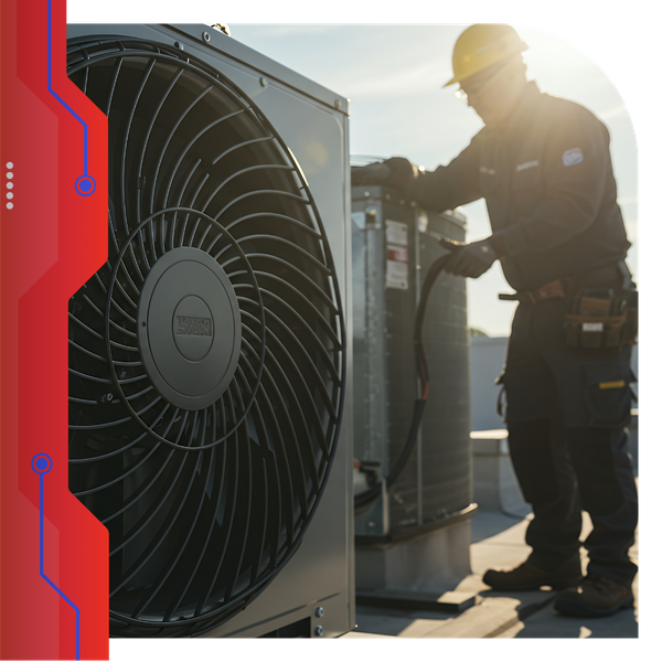 working on commercial ac units on roof