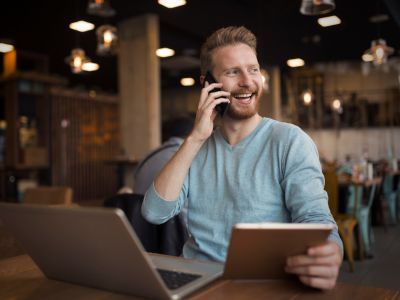 man on a phone call