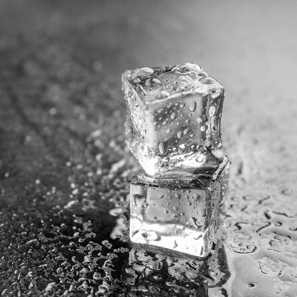 2 ice cubes stacked