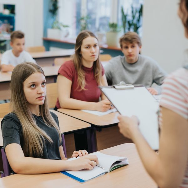 Kids learning in  a classroom