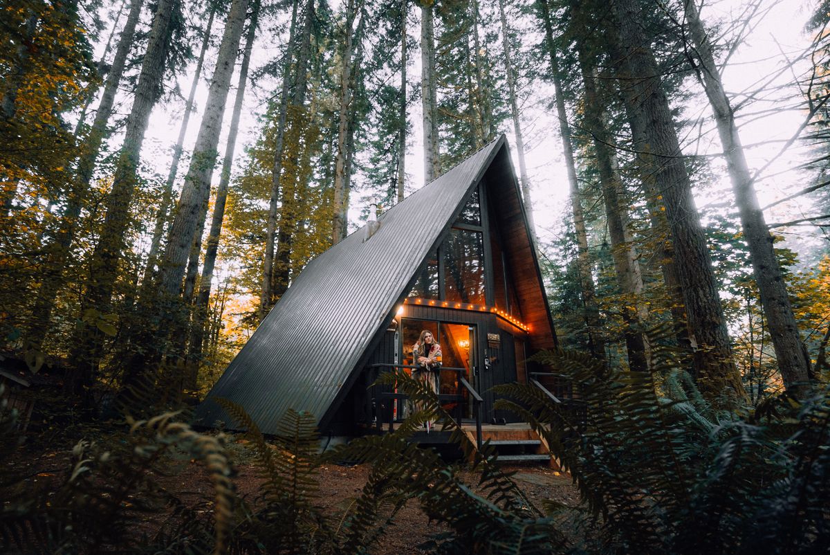 an airbnb house in the the forest