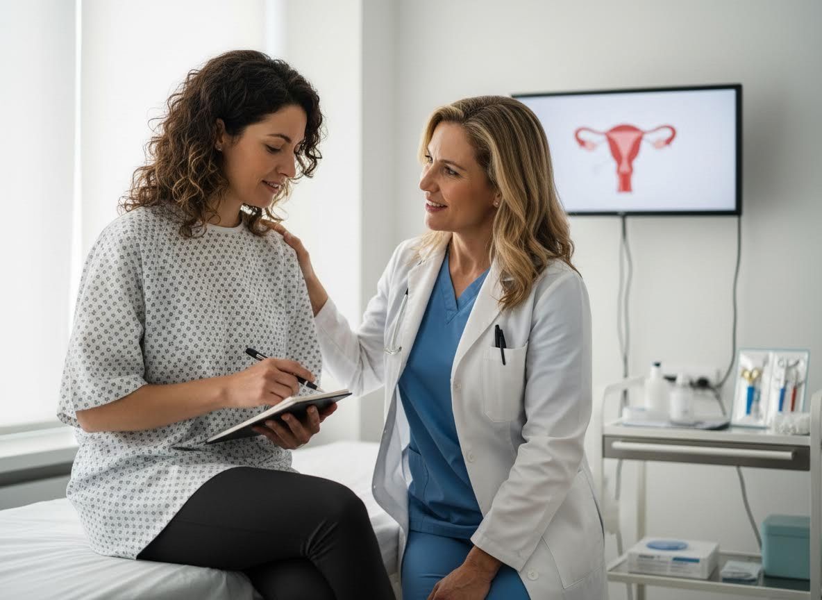 Doctor and patient discuss women's health