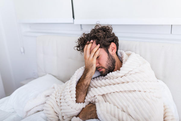 image of a man with a hangover