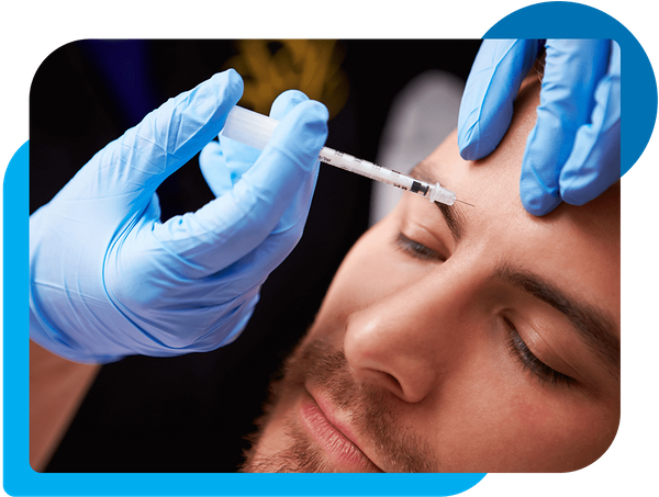 image of a man getting botox