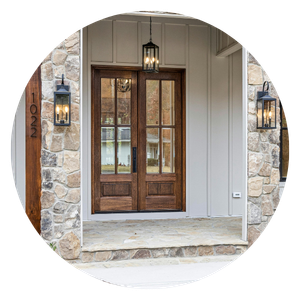 front door of new home build