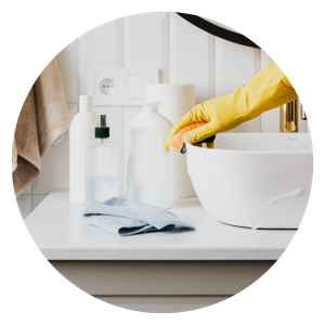 cleaning home bathroom sink