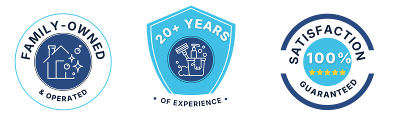 Trust badges highlighting Family-Owned and Operated, 20+ Years of Experience, and 100% Satisfaction Guaranteed