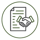 Handshake and Contract Icon