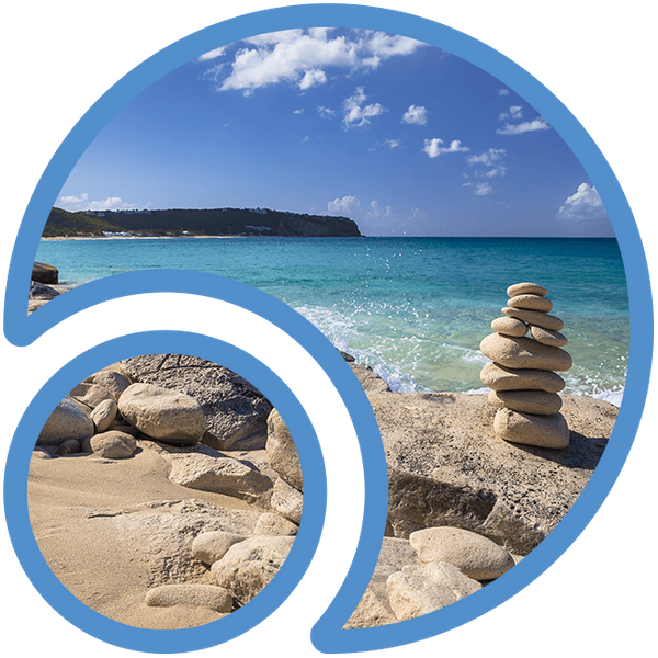 rocks stacked on beach