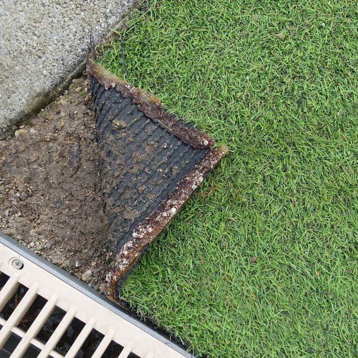 Turf flipped over 