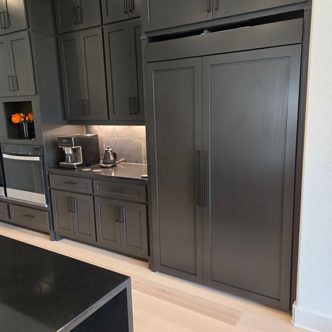 dark cabinet in a kitchen