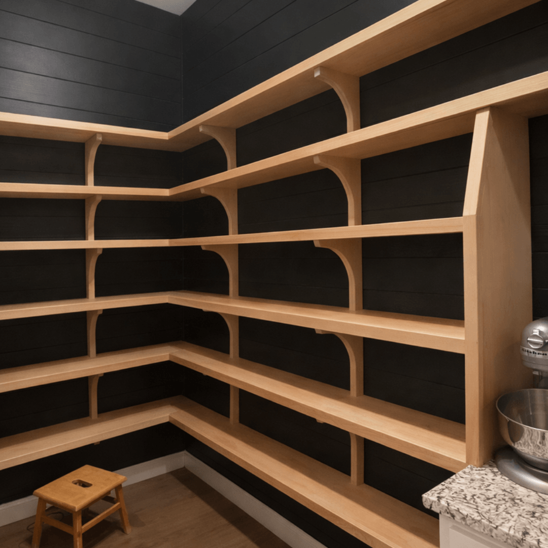 new kitchen pantry shelves