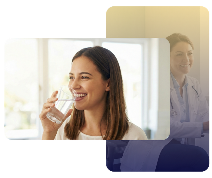 Drinking water comfortably 