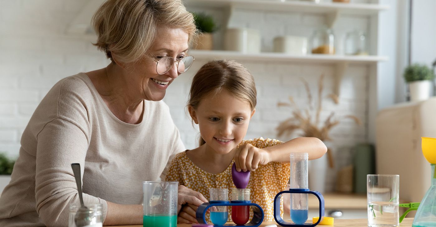 grandmother playing with grandchild