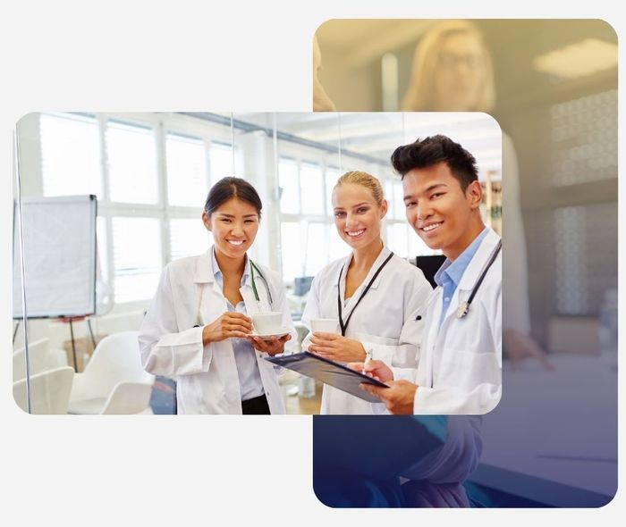 team of happy healthcare professionals team of happy healthcare professionals