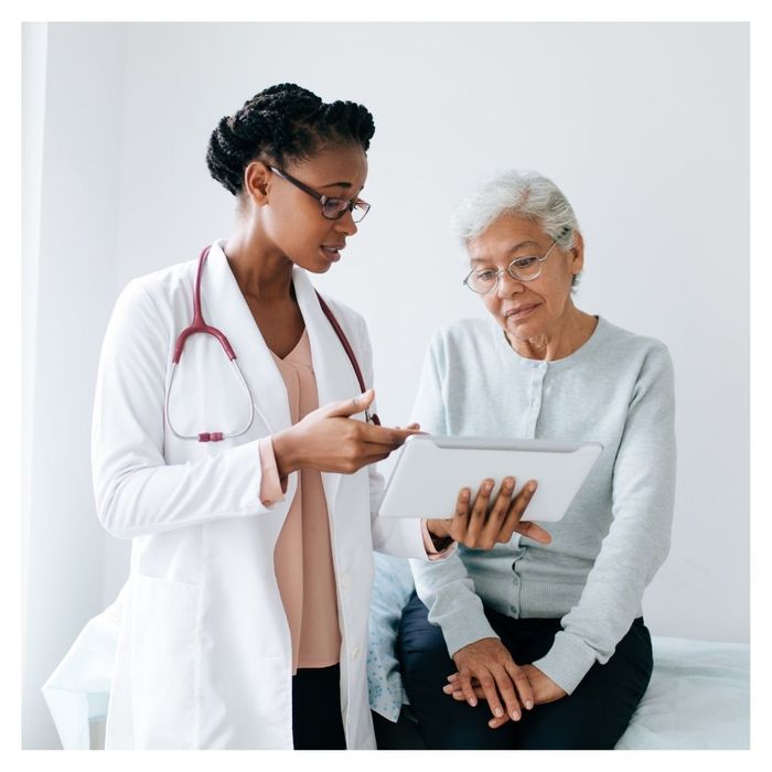 doctor explaining results to patient