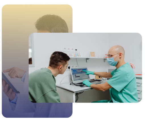 Man speaking with his doctor