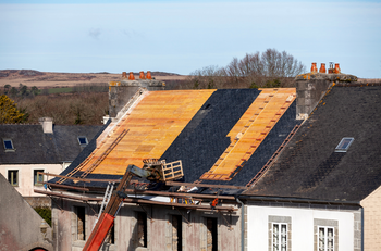 Roof repair inspection on a residential home