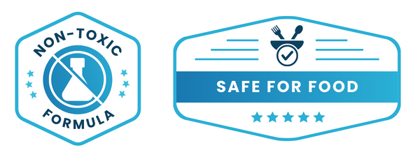 Badge 1:  Non-Toxic Formula Badge 2:  Safe for Food