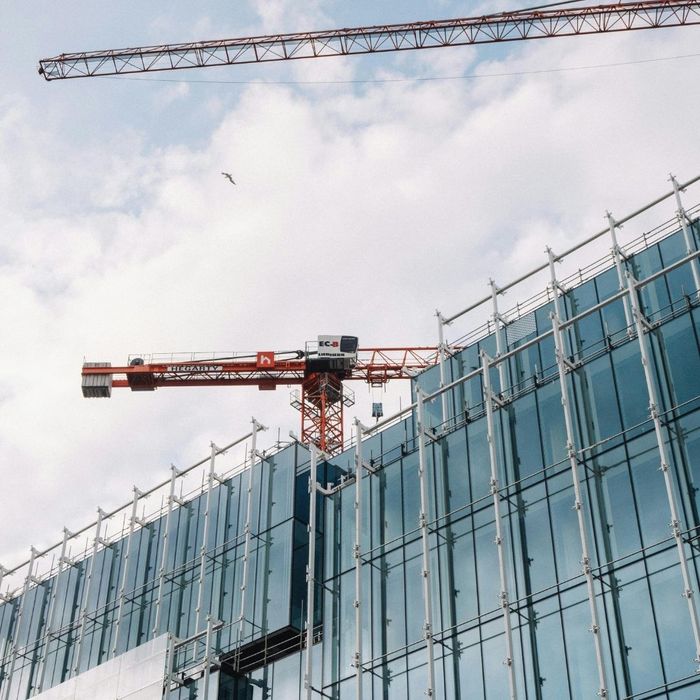 crane working at new construction site