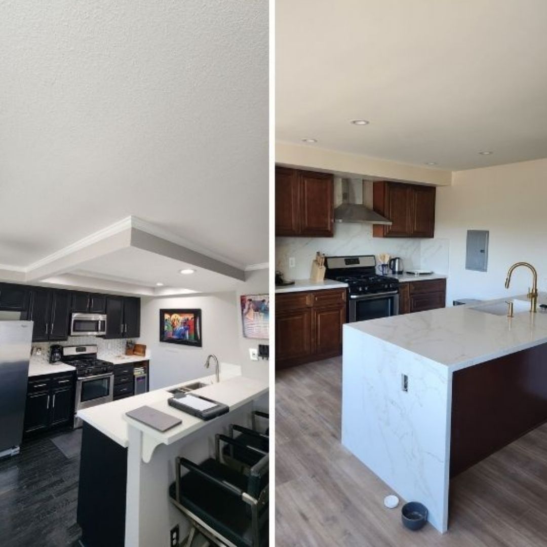 before and after of a kitchen remodel