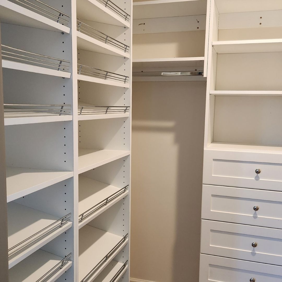 Newly installed closet system