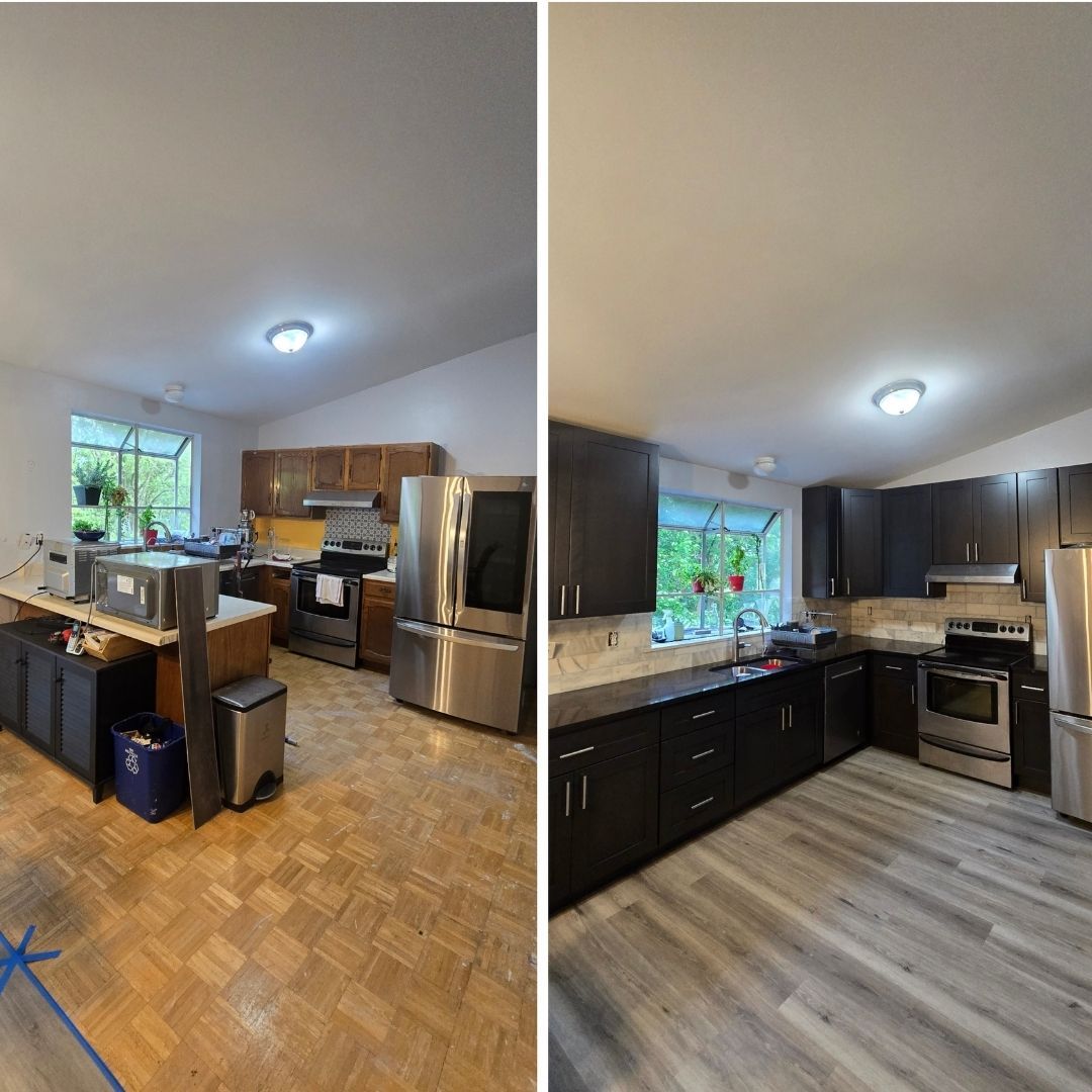 Renovated kitchen before and after photos