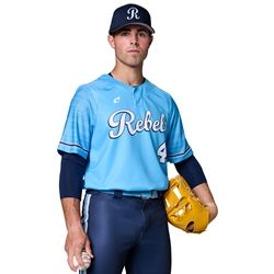 Juice Two-Button Pro-Neck Jersey w/Mesh Short Sleeves