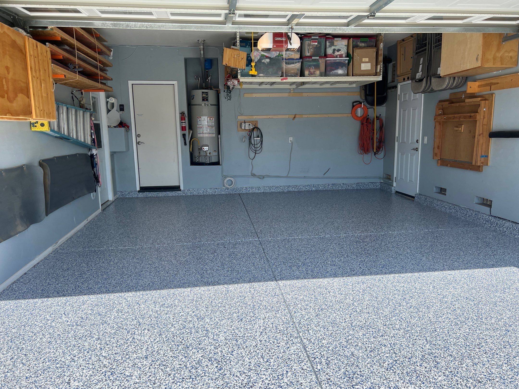 Garage Epoxy Flake Coating Installed by Warrior Epoxy Experts
